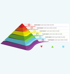 Pyramid Chart Infographic 6 Colorful Steps