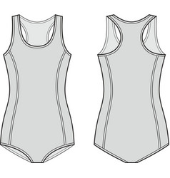 Womens One Piece Sport Swimsuit Front And Back