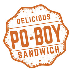 Po Boy Sandwich Grunge Rubber Stamp