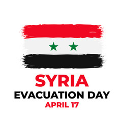 Syria Evacuation Day Typography Poster With Flag