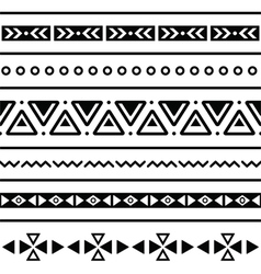 Aztec seamless pattern tribal black and white Vector Image