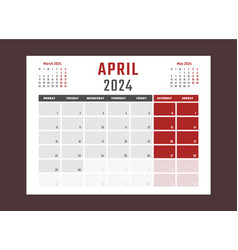 Calendar For April 2024 Starts Monday