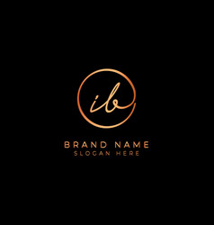 Ib Initial Letter Handwritten Signature Logo