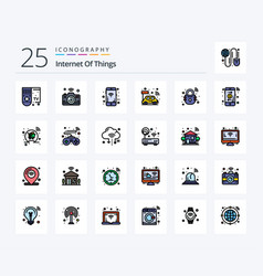 Internet Of Things 25 Line Filled Icon Pack