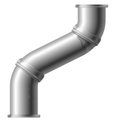 Pipe Joint Realistic Metal Curved Pipeline Mockup