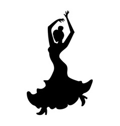 Woman Flamenco Dancing Silhouette Isolated