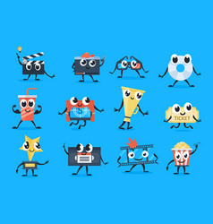 Cinema Funny Cartoon Characters Emoticon Set