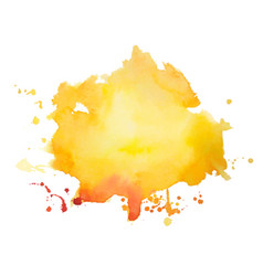 Hand Painted Yellow Watercolor Stain Abstract