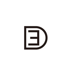 Letter De Font Simple Line Logo