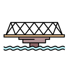 Metal Bridge Icon Color Outline