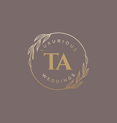 Ta Initials Letter Wedding Monogram Logos