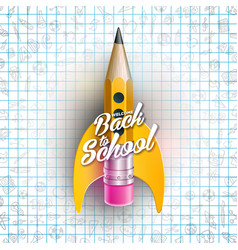 Back To School Design With Flying Rocket Pencil