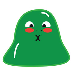 Confused Green Monster On A White Background