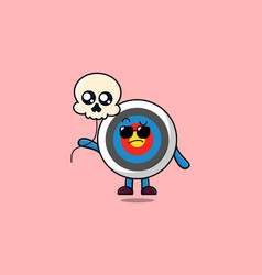 Cute Cartoon Archery Target Floating With Skull