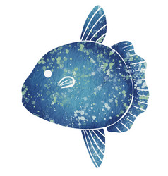 Abstract Mola Fish Watercolor For Ocean