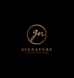 G N Gn Initial Letter Handwritten Signature Logo