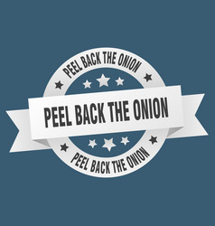 Peel Back Onion Round Ribbon Isolated Label