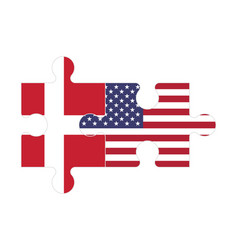 Puzzle Of Flags Of Denmark And Us