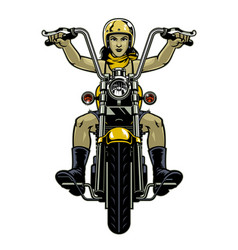 Women Biker Riding Motorcycle