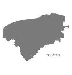 Yucatan Mexico Map Grey