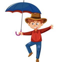 A Man Holding An Umbrella