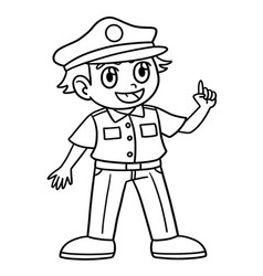 Police Officer Isolated Coloring Page For Kids