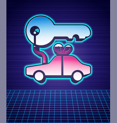 Retro Style Car Gift Icon Isolated Futuristic