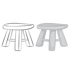 Two-dimensional Stools In Black And White