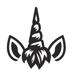 Unicorn Horn Ear Icon On A White Background