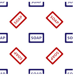 Blue And Red Bar Soap Icon Isolated Seamless