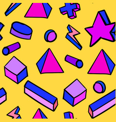 90s Nostalgia Seamless Pattern In Geometric Style