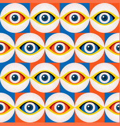 Abstract Bauhaus Eye Pattern Minimal 20s