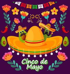 Background Flat Cinco De Mayo Holiday