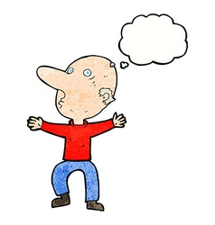 Cartoon Worried Middle Aged Man With Thought