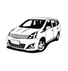 Family Car Black And White Design