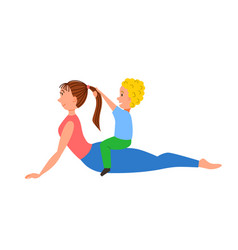 Mom And Son Do Yoga Doing Snake Pose