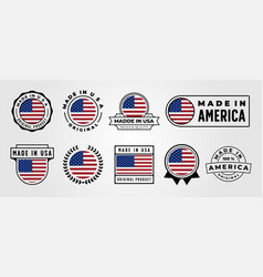 Set Made In Usa Label Symbol Design Made