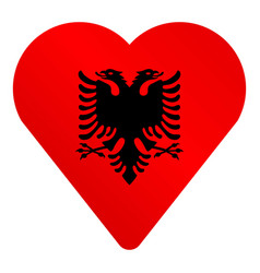 Heart Albania Emblem Icon Cartoon Tirana