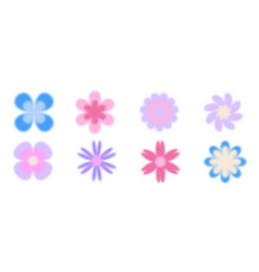 Y2k Blurred Flower Gradient Aesthetic Stickers