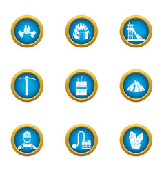 Landmine Icons Set Flat Style