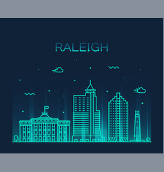 Raleigh Skyline North Carolina Usa Linear