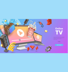 3d Conceptual Of Online Tv