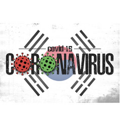 Flag South Korea With Coronavirus Covid-19