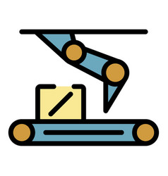 Assembly Line Icon Color Outline