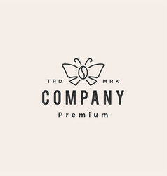 Butterfly Coffee Bean Hipster Vintage Logo Icon