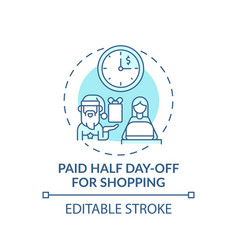 Paid Half Day-off For Shopping Concept Icon