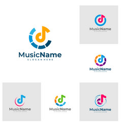 Set Of Modern Logo Design For Music Studio Music