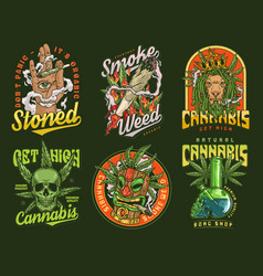 Smoking Cannabis Colorful Set Sticker