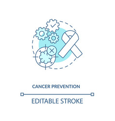 Cancer Prevention Blue Concept Icon