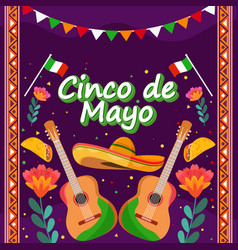 Flat Cinco De Mayo Holiday With Particle Element